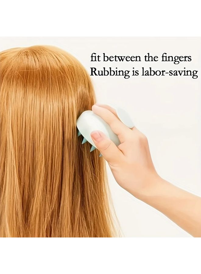 Green Dual Head Shampoo Brush Scalp Massager For Deep Cleansing Dandruff Detangling - Image 2